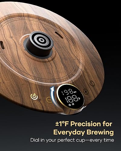 Miniatura 3 de Cocinare FLOW B9 - Hervidor eléctrico de cuello de cisne, control de temperatura preciso para verter café y té, interior de acero inoxidable,