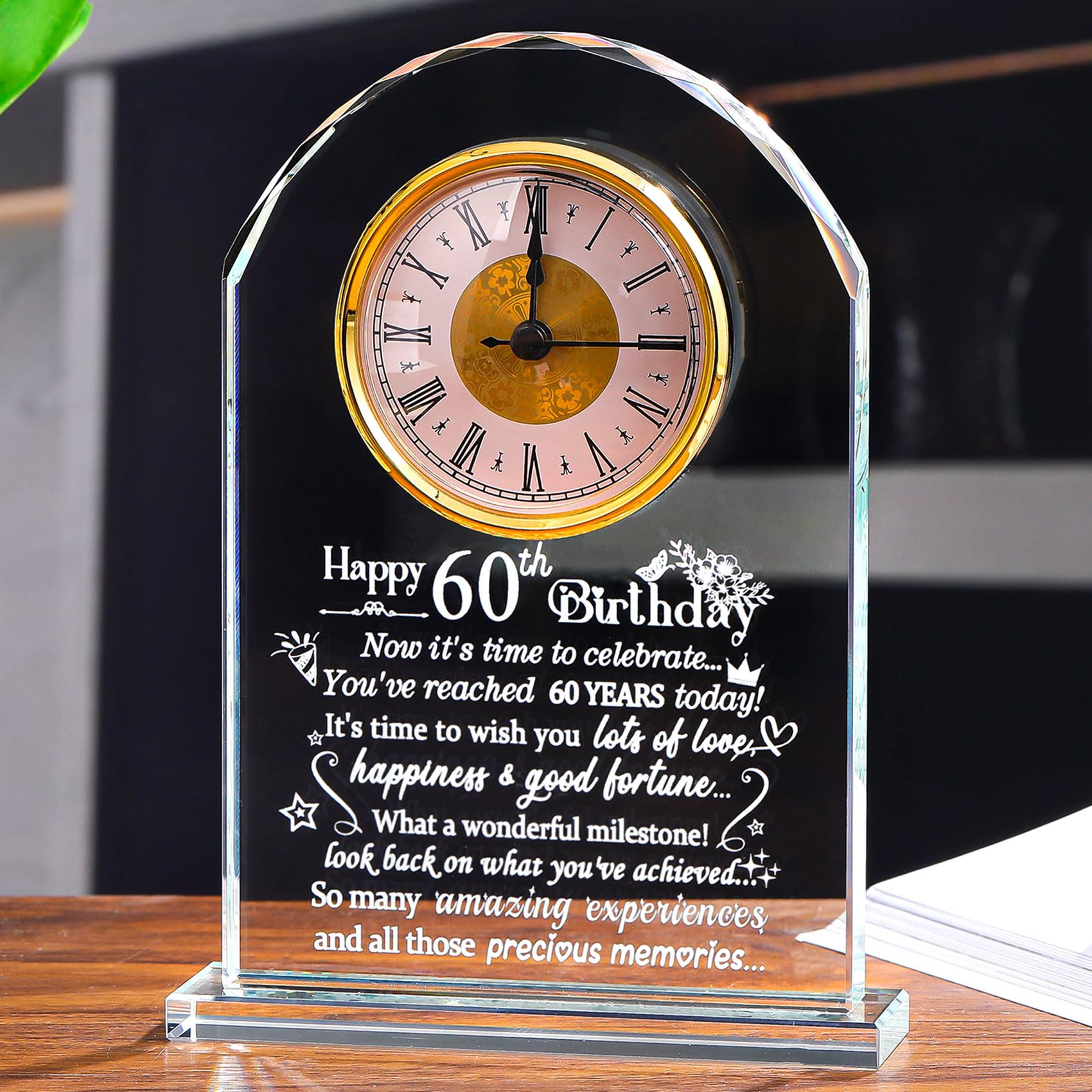Regalo personalizzato per il 60° anniversario di matrimonio con foto di diamanti Orologio personalizzato - Italia