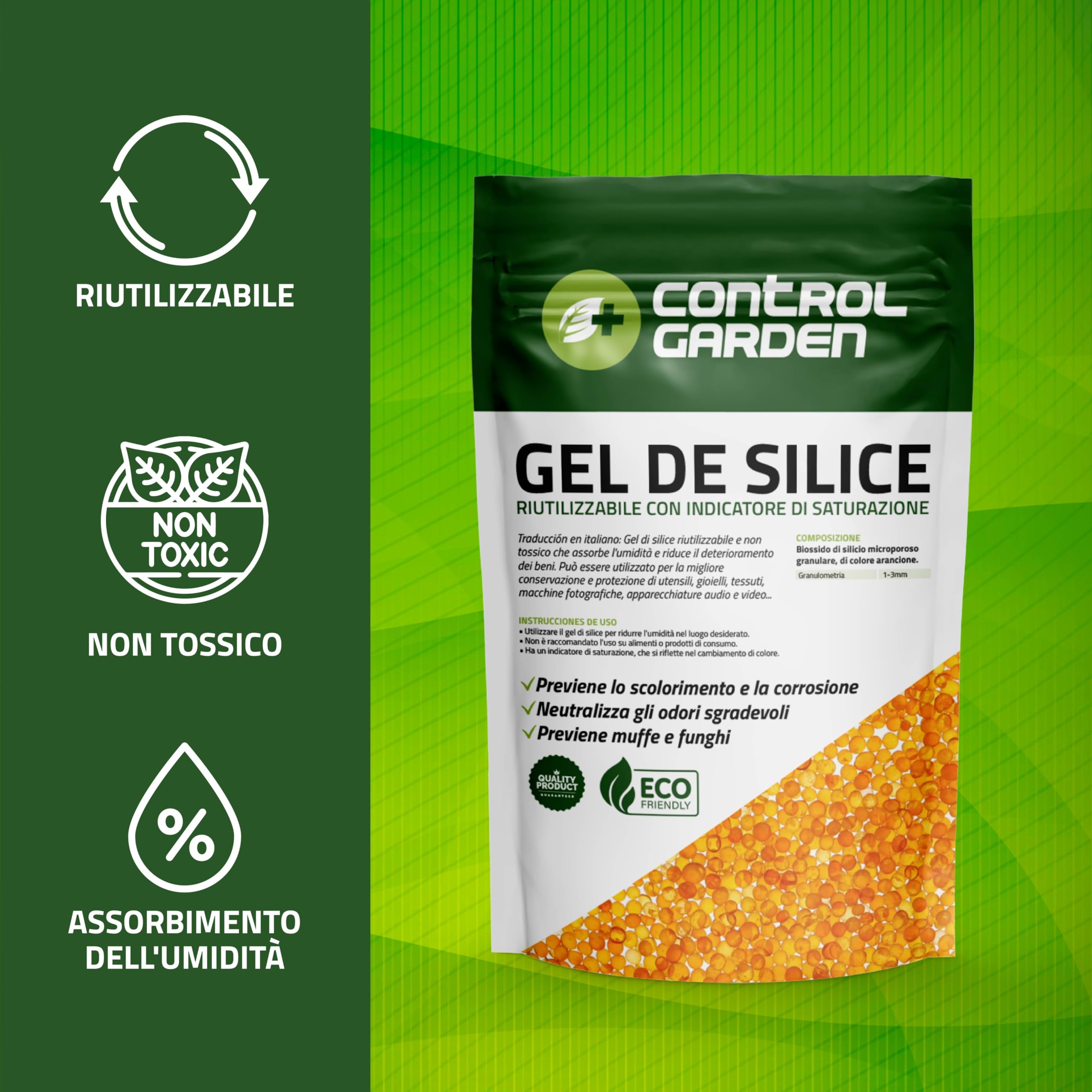 Gel Di Silice Blu Riutilizzabile - 250g | Assorbe Umidità Per Fotocamere, Armadi E Oggetti Preziosi - Foto 4