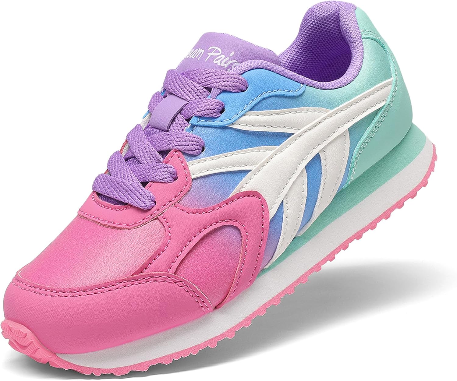 DREAM PAIRS Girls Sneakers Lace-up Tennis Running Casual Footwear LilLegends Lightweight Classic Walking Shoes for Little/Big Kid