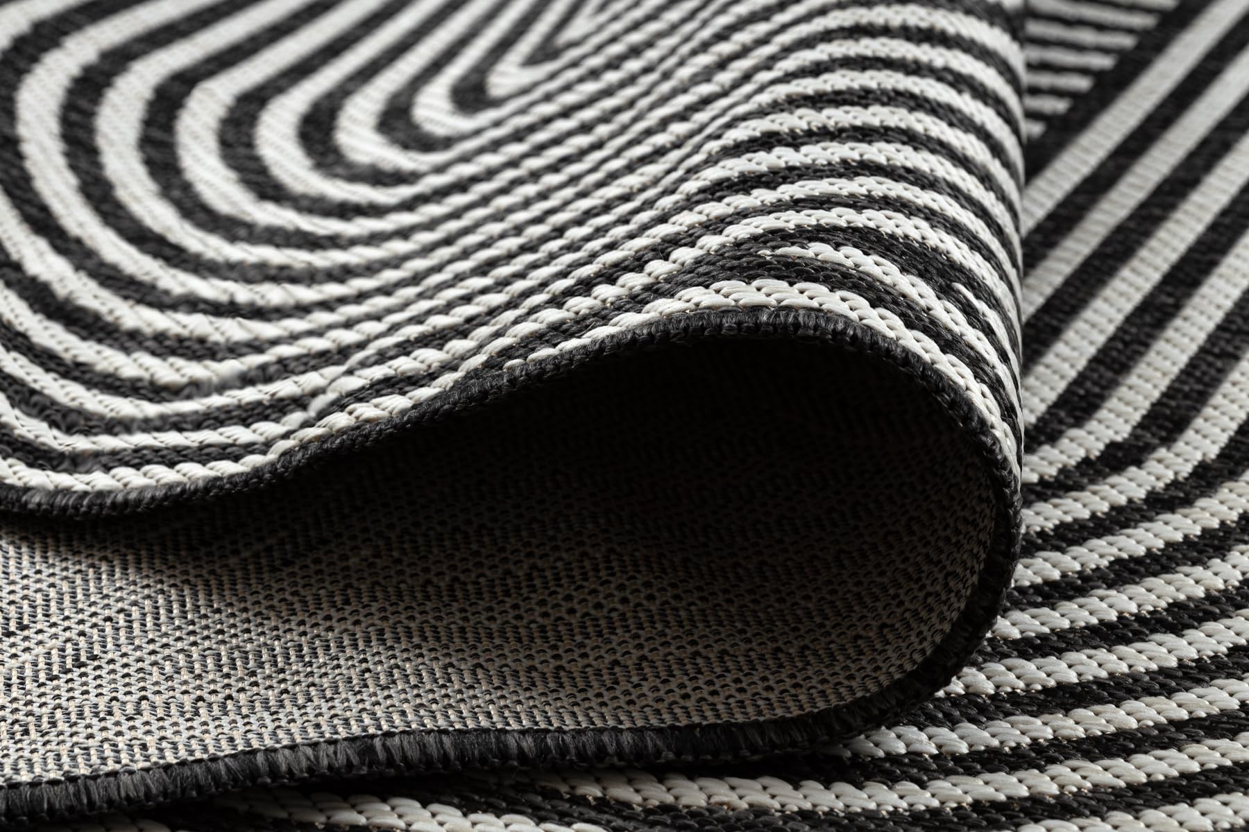 rugsx ORGANIC 1835 Tappeto sisal ecru/nero indoor & outdoor 200x290 cm