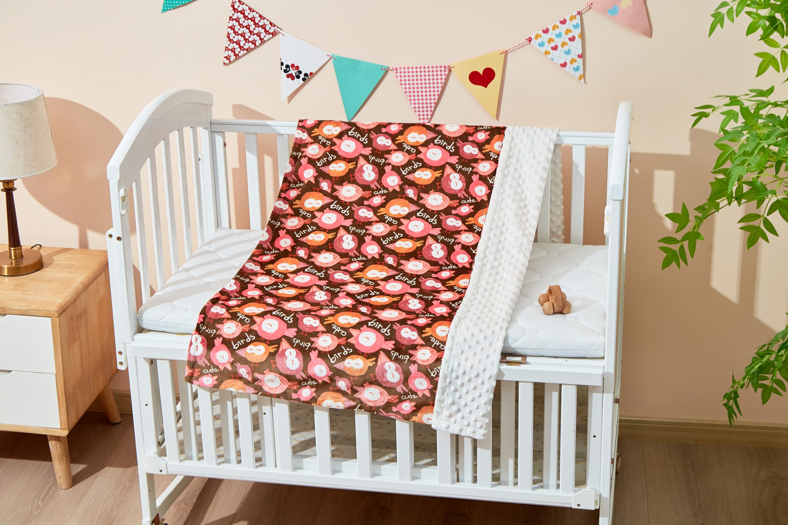 iEvolve Baby Blanket Ultra Soft Double Layer with Dotted Backing Receiving Blankets Toddler Baby Nursery Bed Blankets Shower Gifts(Woodpecker,80 * 120cm) - Image 2