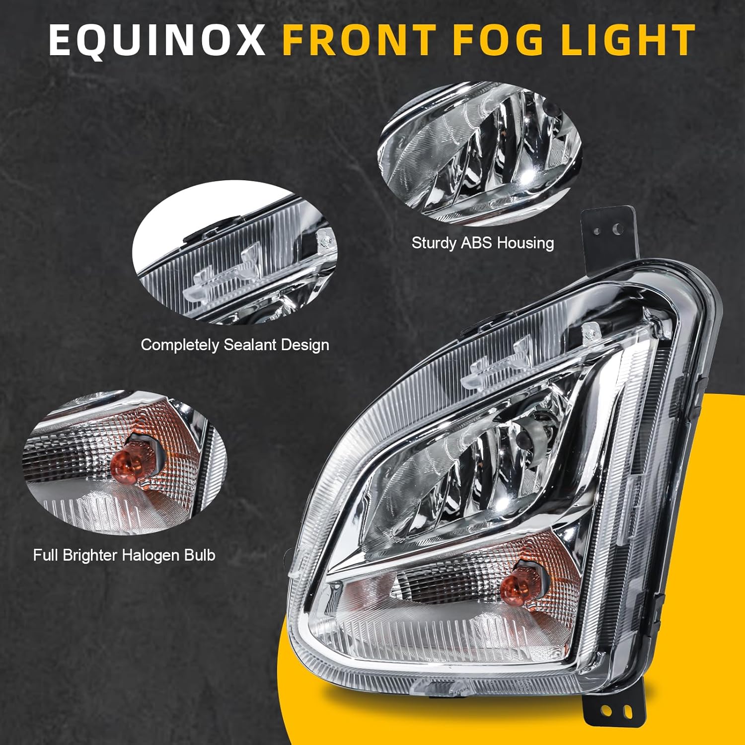 Road Hawk Front Fog Light Compatible with 2018 2019 2020 2021 Chevy Equinox Fog Lamp Halogen with Bulbs Left Driver Side Replace 84226250 GM2593323
