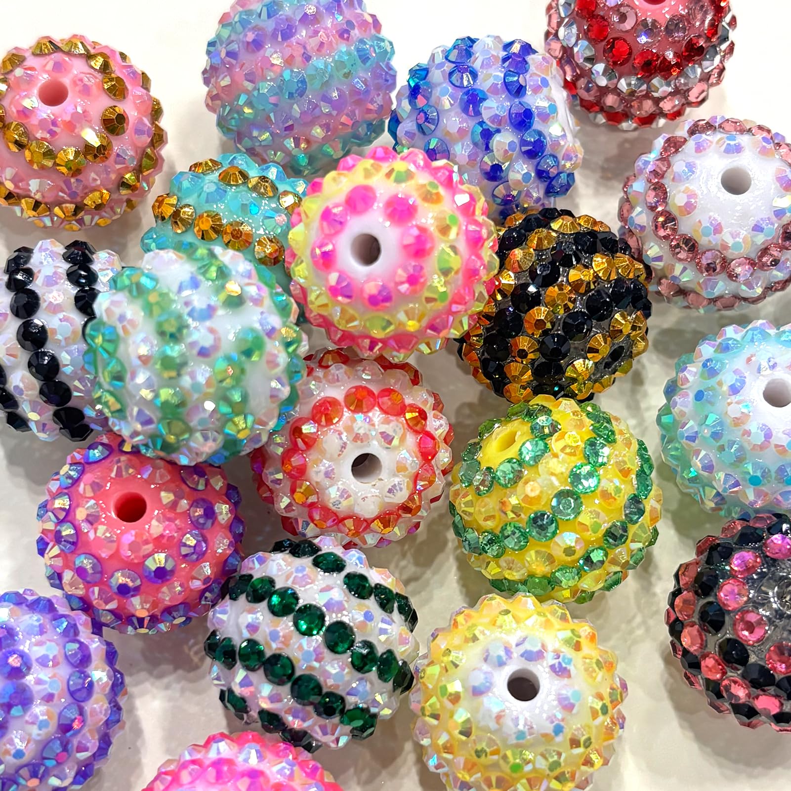 Perles en strass 20mm disco Shamballa scintillantes pour la fabrication de colliers uniques