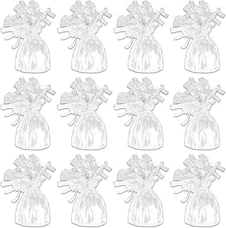 Beistle White Metallic Plastic Wrapped Balloon Weights For Birthday Part...