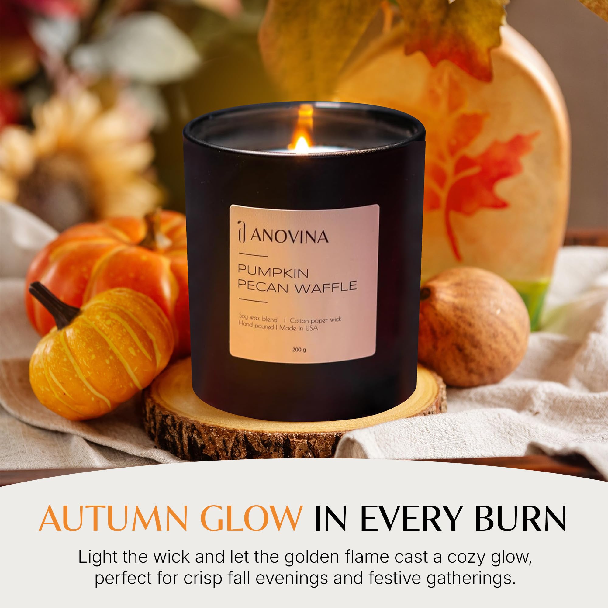 Experimenta la magia navideña con la vela perfumada de gofre de calabaza y nueces hecha en Estados Unidos, mezcla de cera de soja prémium con caja de regalo, perfecta para regalar