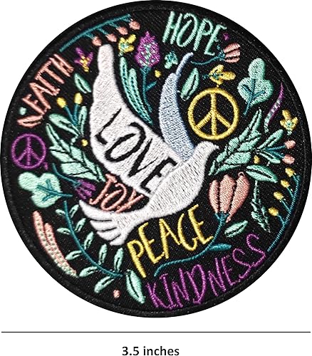 Miniatura 2 de PatchClub Parche colorido Peace Love Patch  PlanchaCoser  Bonito aplique para chaquetas, jeans, ropa, mochilas, bolsas de mano, colcha