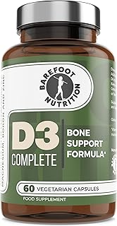 Barefoot Nutrition Vitamin D3 4000iu High Strength with Vitamin K2 MK 7, Magnesium, Boron & Zinc Supplement - 60 x One a D...