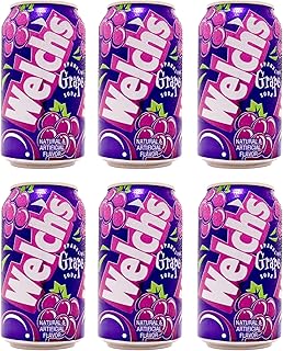 Welch’s Sparkling Grape Soda, 12 Fl Oz Cans (Pack of 6) | Bold Fruity Flavor | Carbonated Drink | Refreshing Sparkling Beverage | Made with Real Grape Juice Concentrate