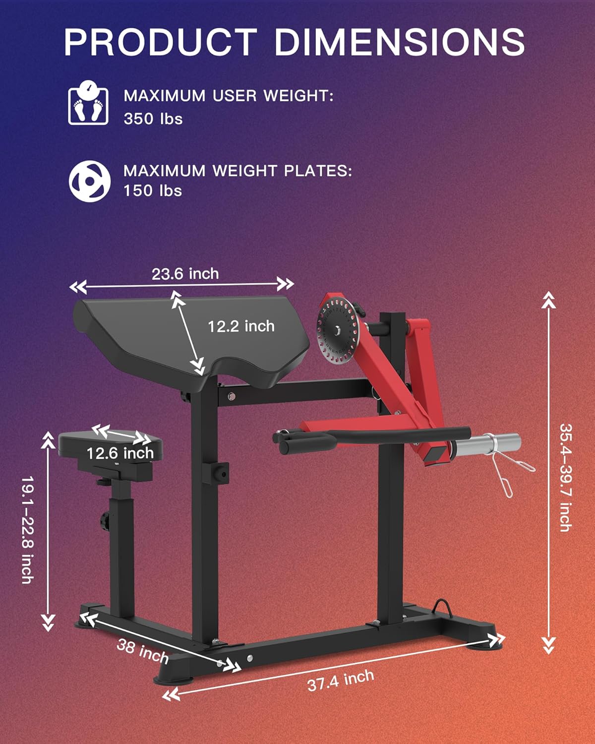 HVO Bicep Tricep Curl Machine Preacher: Curl Bench 2 in 1 Arm Curl and Tricep Extension Machine for Home Gym Workout