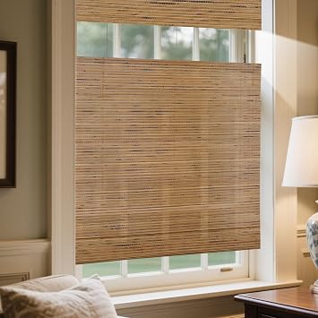 No Drill Custom Bamboo Shades|Natural Bamboo|Top Down Bottom Up Cordless|Cordless Roman Shades for Windows and Doors,Bamboo Mesh-Natural