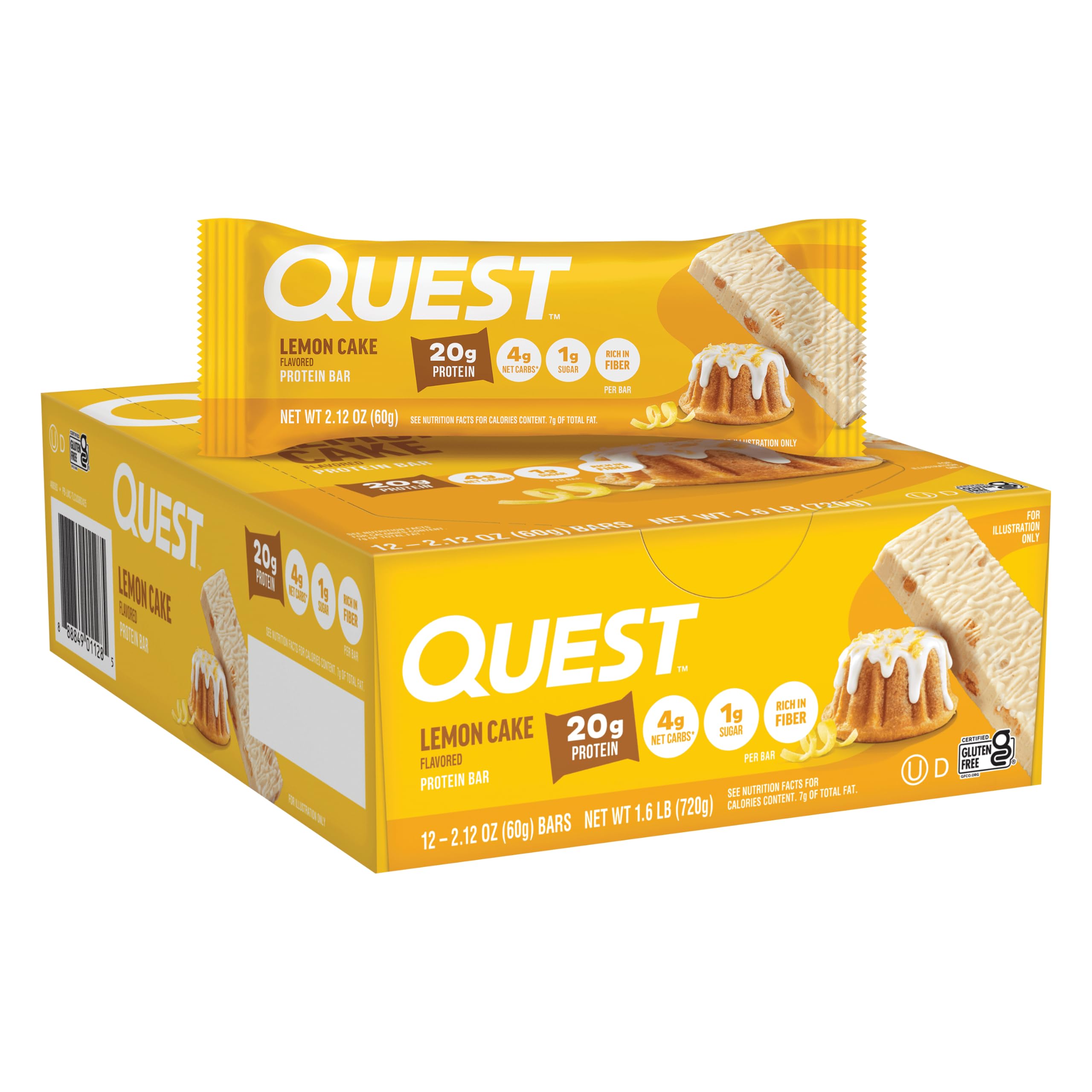 Amazon.com: Quest Nutrition Lemon Cake Protein Bars, 20g Protein