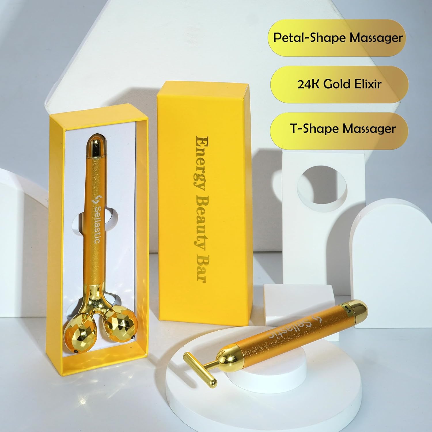 Sellastic 24k Gold Electric Face Massager,Korean Skincare V shape 3d Facial Roller with T-Shaped Energy Beauty Massage Combo for Anti Aging,Glowing Skin,Face Slimmimg,Eyes,Nose,Forehead,Neck Sellastic 24k Gold Electric Face Massager,Korean Skincare V shape 3d Facial Roller with T-Shaped Energy Beauty Massage Combo for Anti Aging,Glowing Skin,Face Slimmimg,Eyes,Nose,Forehead,Neck