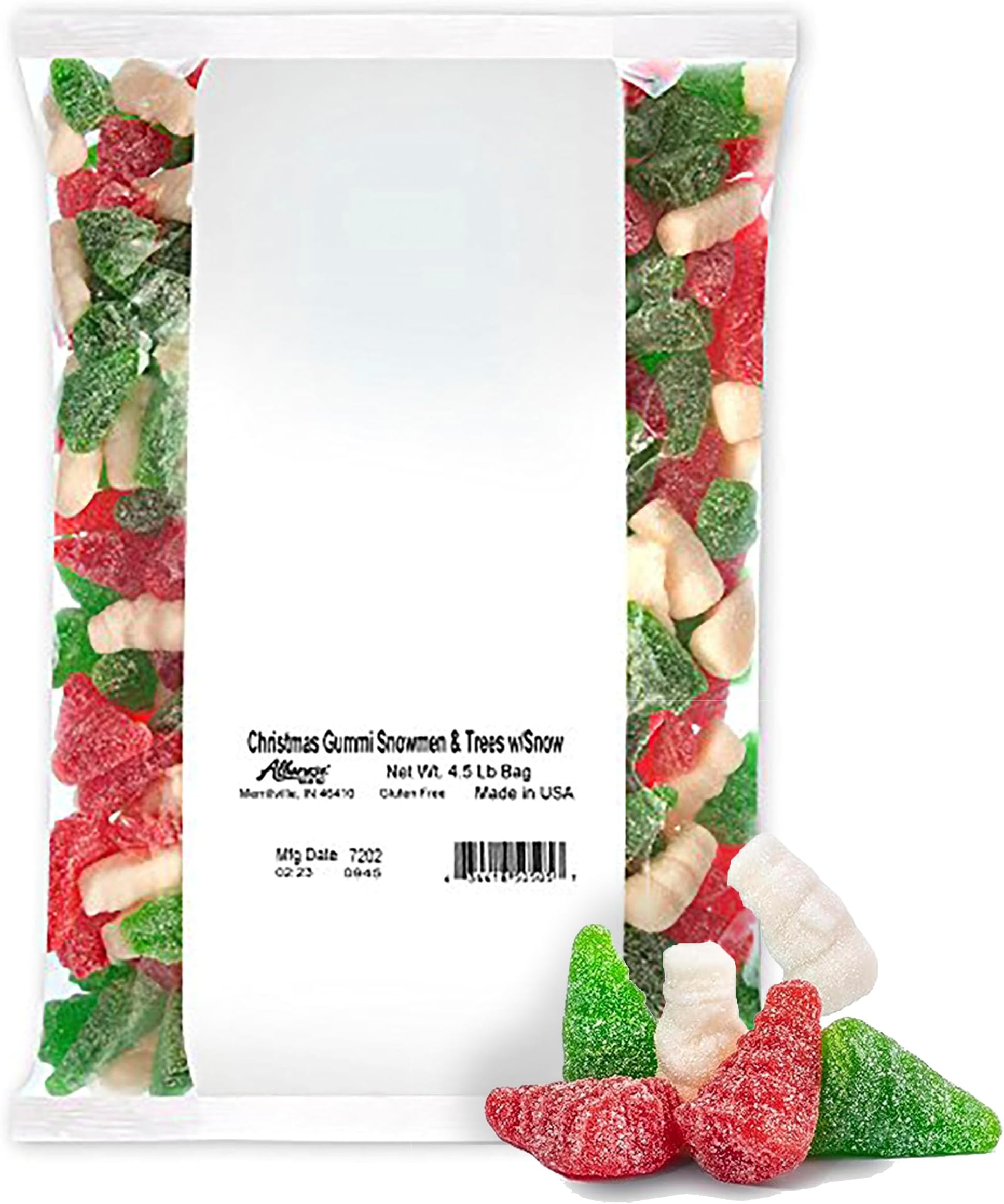 Albanese Candy, Christmas Gummi Snowmen & Trees with Snow, 4.5-pound Bag