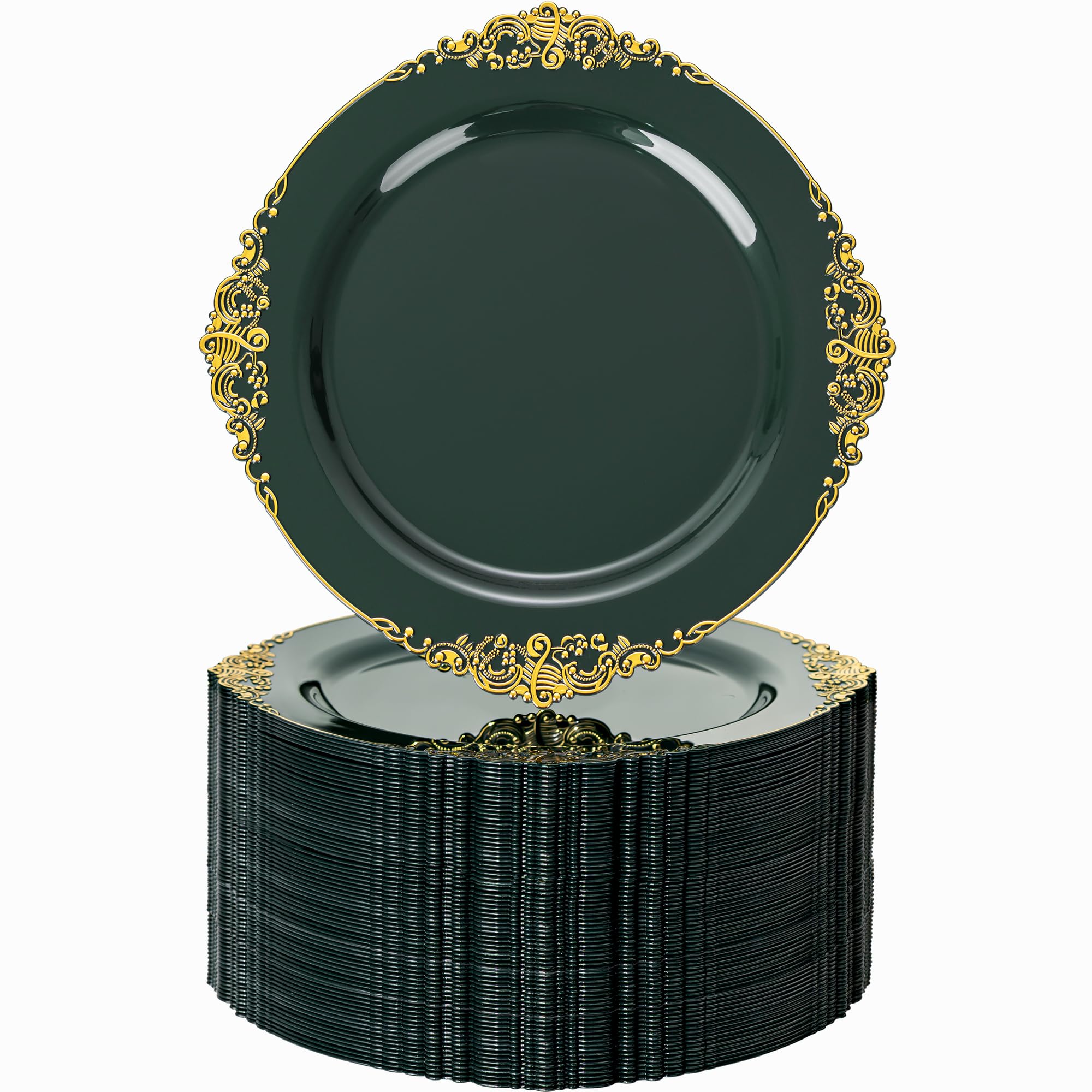 Gold Party Plates - 100 Pack, 10.25" -10