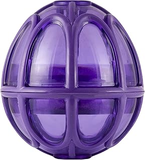 PetSafe Busy Buddy Kibble Nibble Dog Toy - Encourages Natural Instinct Feeding - Patented Treat Meter Design - Rubber Bumpers - Interactive Slow Feeder Ball - Purple - Small