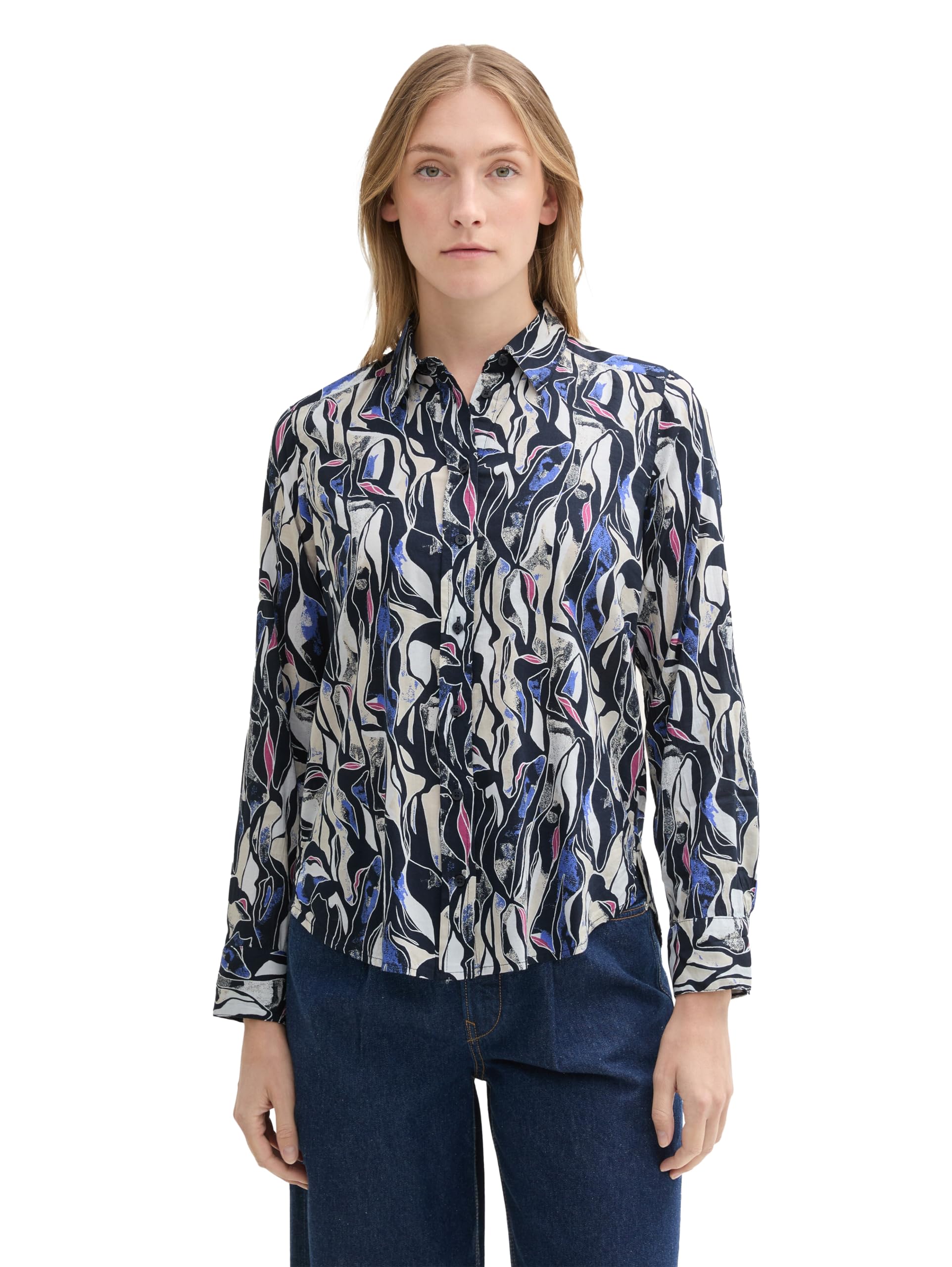 Tom Tailor Damen 1037889 Bluse mit Muster (1er Pack)