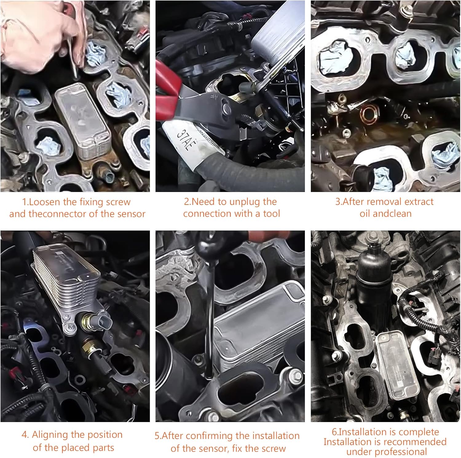 Upgraded Aluminum Engine Oil Cooler and Oil Filter Housing Adapter Assembly for BMW i8/X1/X2 2.0L18-19, for Mini Cooper Clubman Countryman 1.5L for 11428585235 11428511391