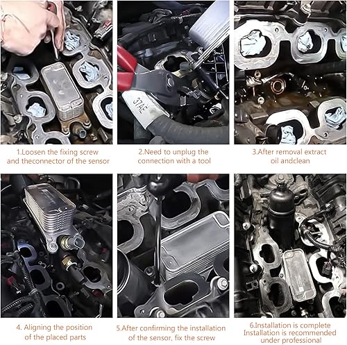 Miniatura 5 de Enfriador de aceite de motor de aluminio actualizado y adaptador de carcasa de filtro de aceite para BMW i8X1X2 2.0L18-19, para Mini Cooper Clubman