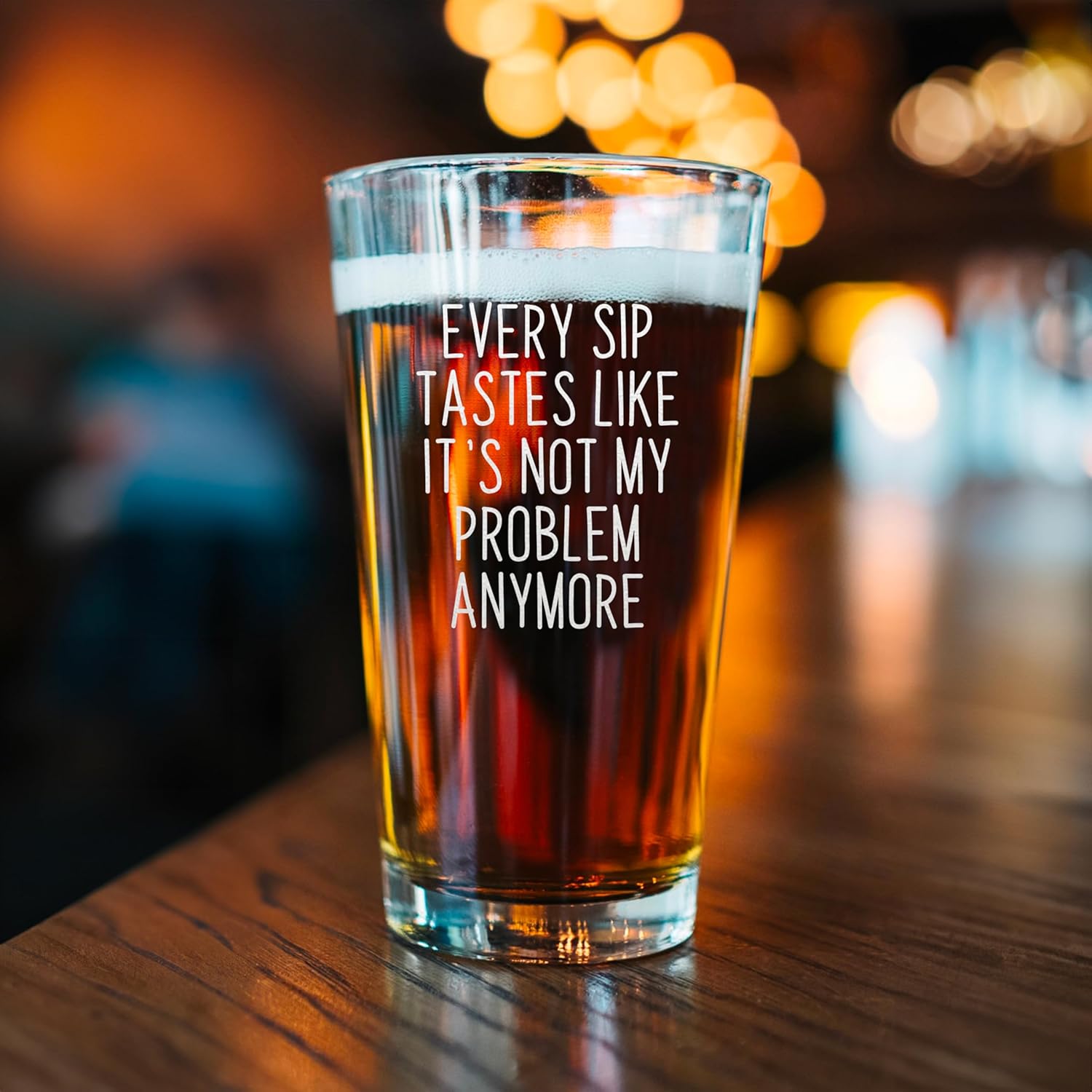 Every Sip Premium 16 oz Beer Pint Glass, Laser Engraved Beer Pint for Retirement, Lead-Free Drinking Glass, Beer Lover Gift (Every Sip One Side FBA) - Image 4