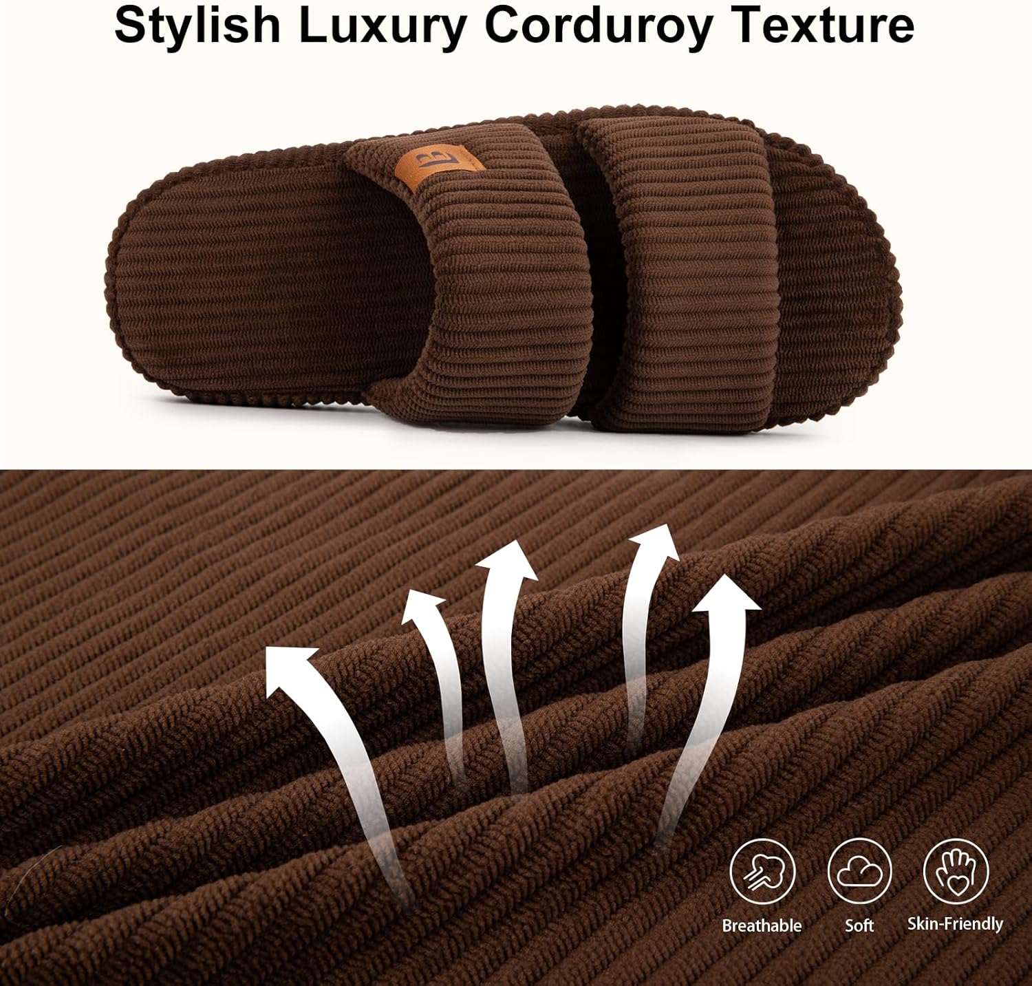 LongBay Slippers for Women Memory Foam Open Toe Slide Indoor House Shoes Slip On Bedroom Comfy Gift - Image 5