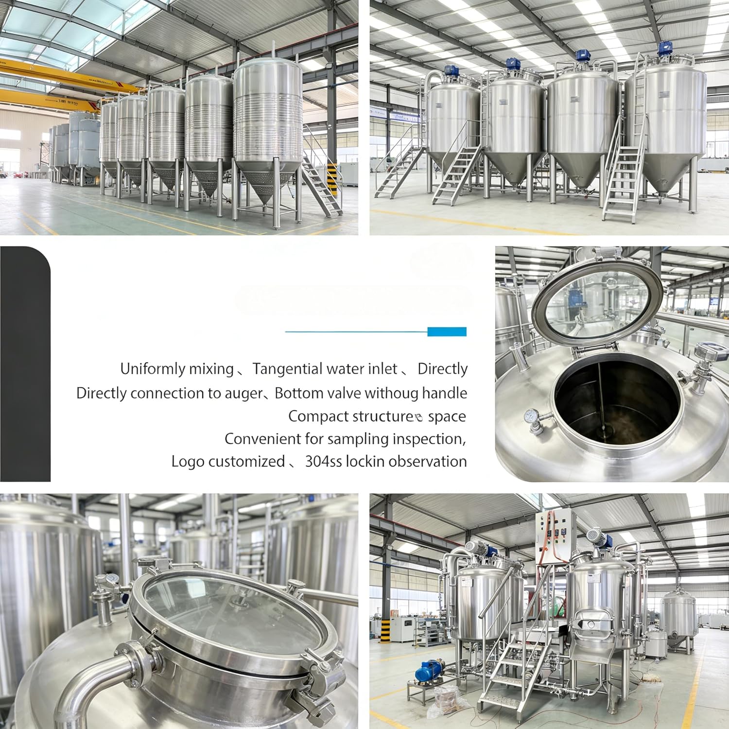 Conical Fermenter - Complete 7 Gallon Stainless Steel Homebrew Fermenter with Thermowell and Tri-Clamp Fittings for Temperature Controlled Fermentation, Pressure Capable Beer Fermenter