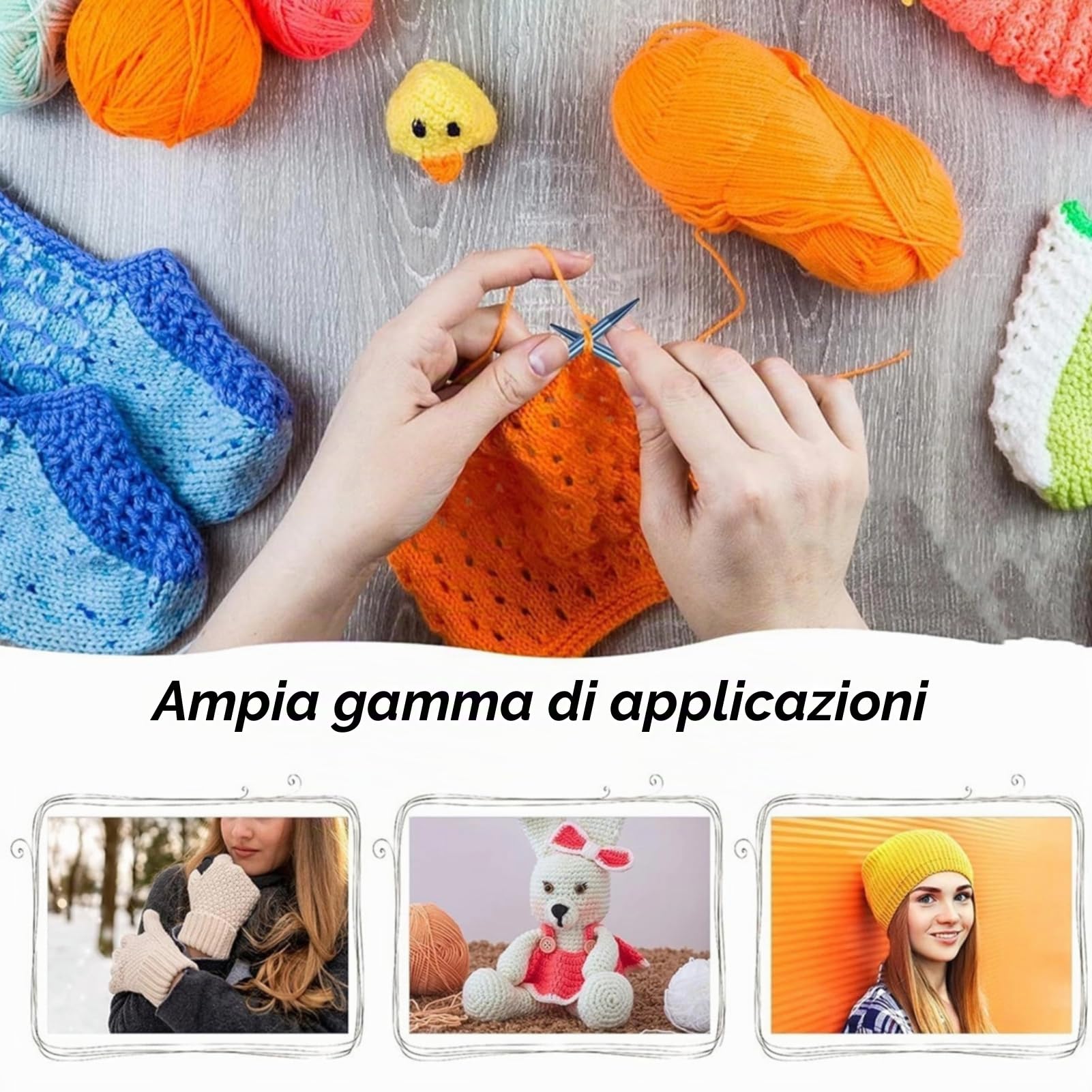Kit di aghi circolari intercambiabili, 13 pezzi di aghi di bambù carbonizzati Set di anelli per maglieria in alluminio