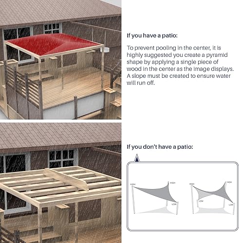Miniatura 7 de Toldo impermeable de 13 x 15 pies, con borde recto, para exteriores, con bloqueo UV, para césped, patio, jardín, terraza, pérgola (gris claro)