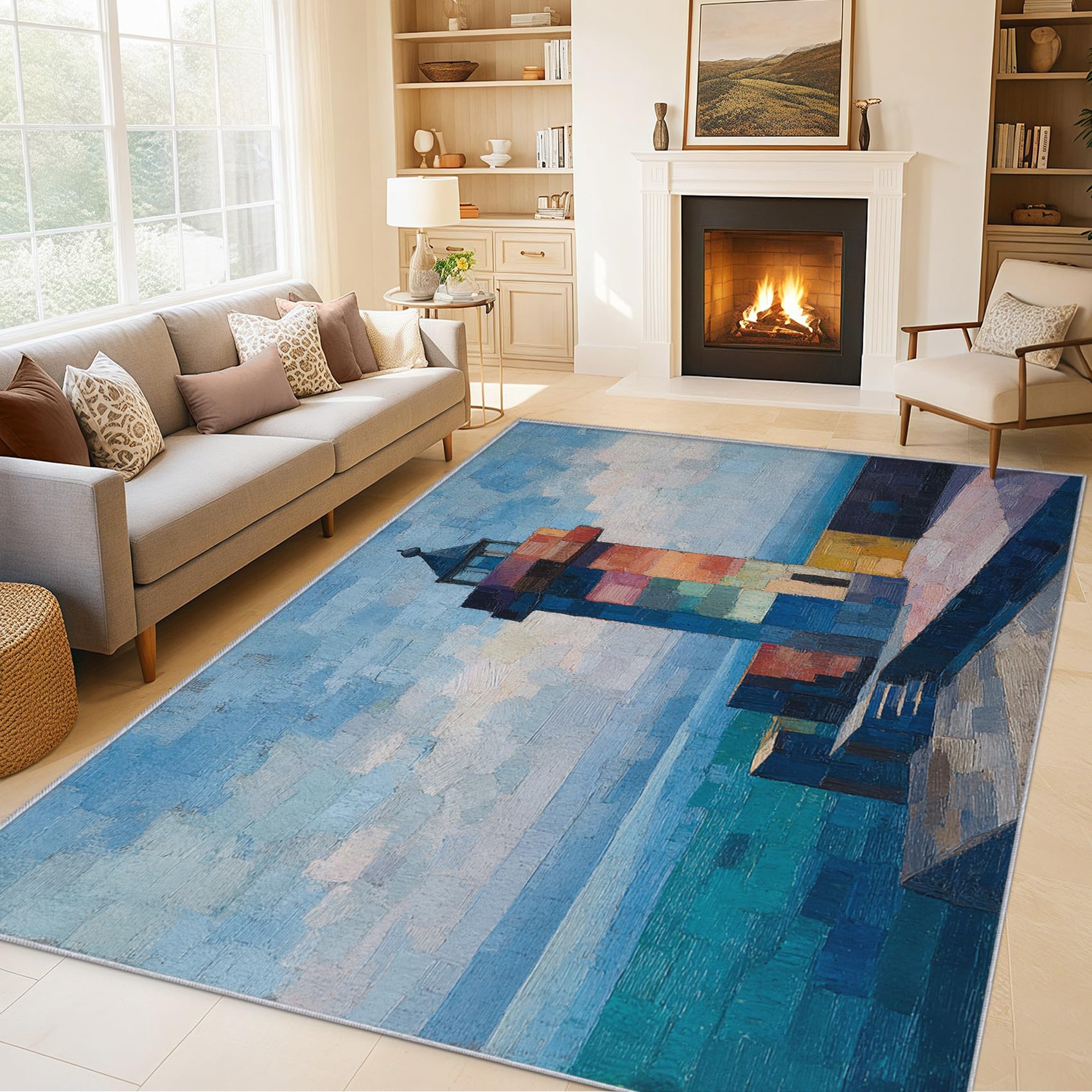 Tapis salon phare moquette nautique chambre douce 80x150