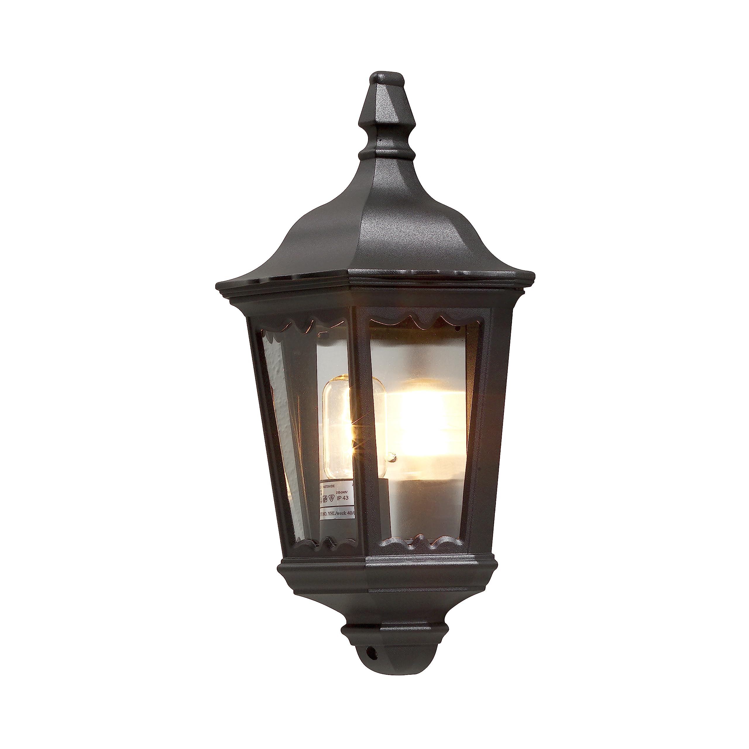 Konstsmide Firenze 7229 Wandleuchte (B: 25cm T: 16cm H: 44,5cm, 1x100W, IP43) matt-schwarz