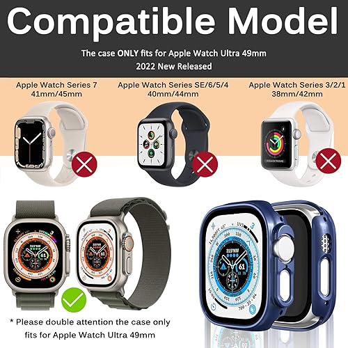 Miniatura 2 de Miimall Funda compatible con Apple Watch UltraUltra 2 de 1.732 pulgadas (sin protector de pantalla), ligera, a prueba de golpes, carcasa protectora