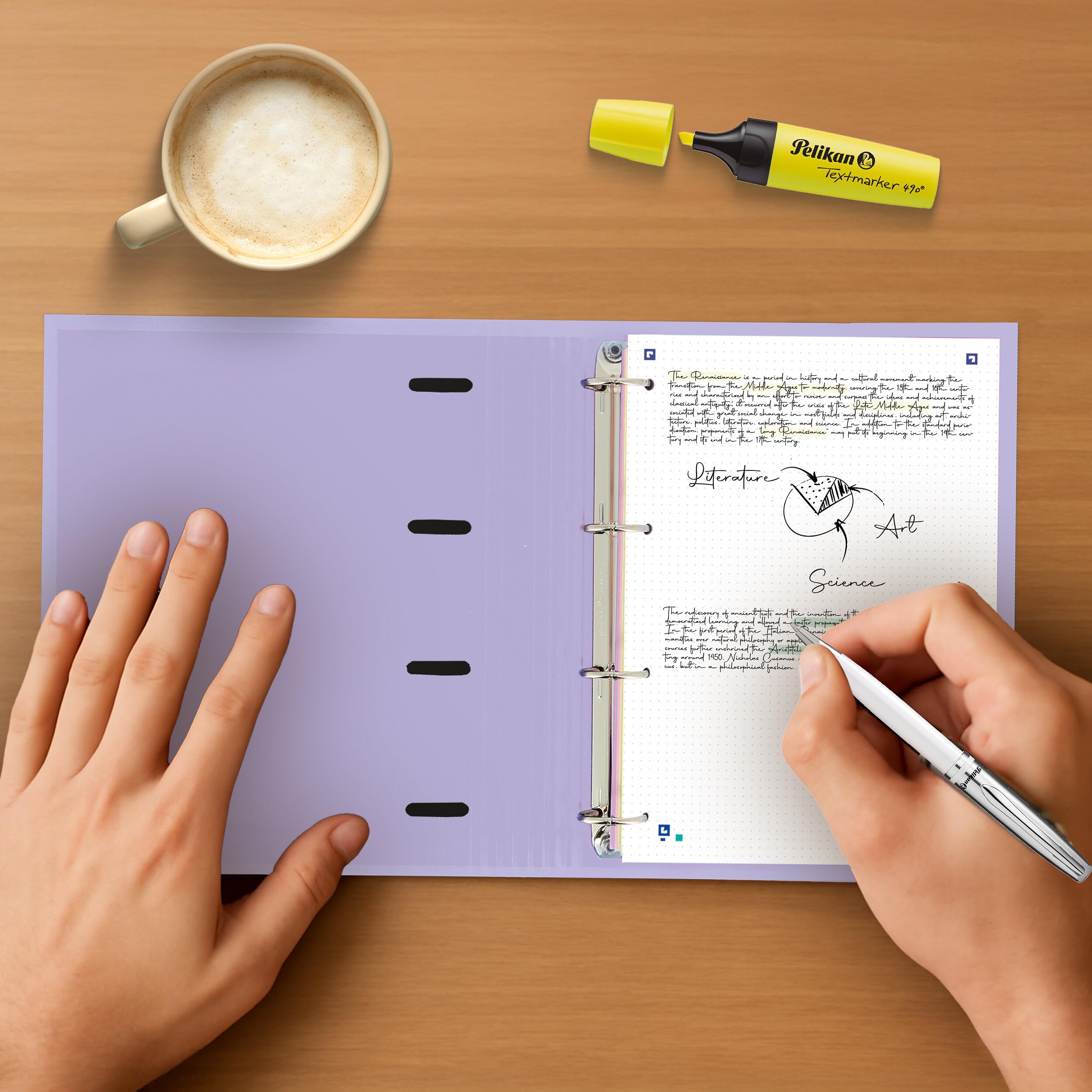 Image secondaire de Classeur A5 Oxford Live & Go en Polyfoam avec Recharge à Pois - Mauve Pastel