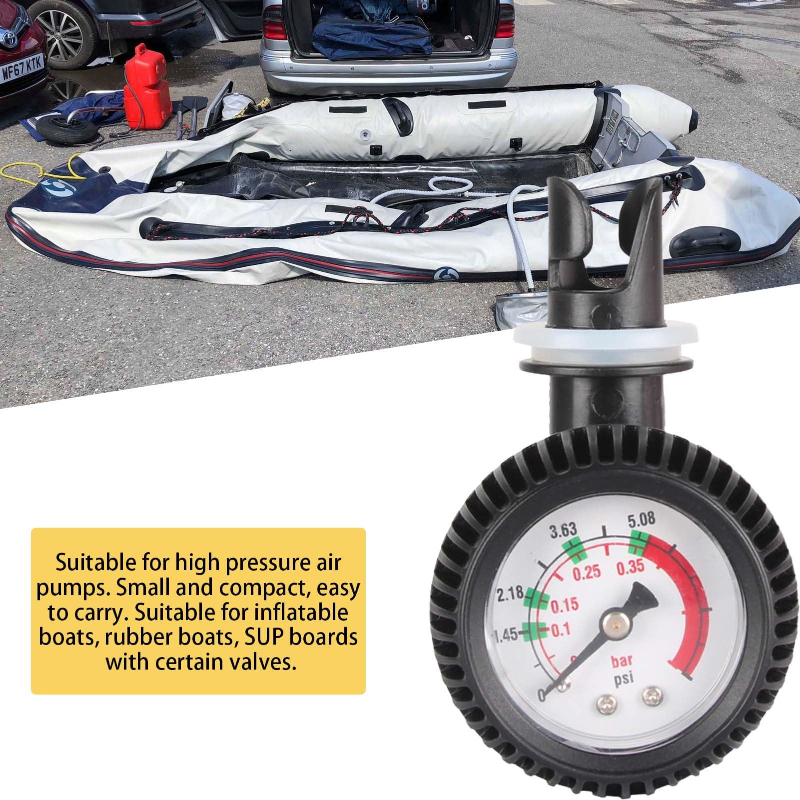 Thermomètre de Pression pour Bateau Gonflable Kayak Connecteur de Test de Pression d'Air Stand Up Paddle Board Surf