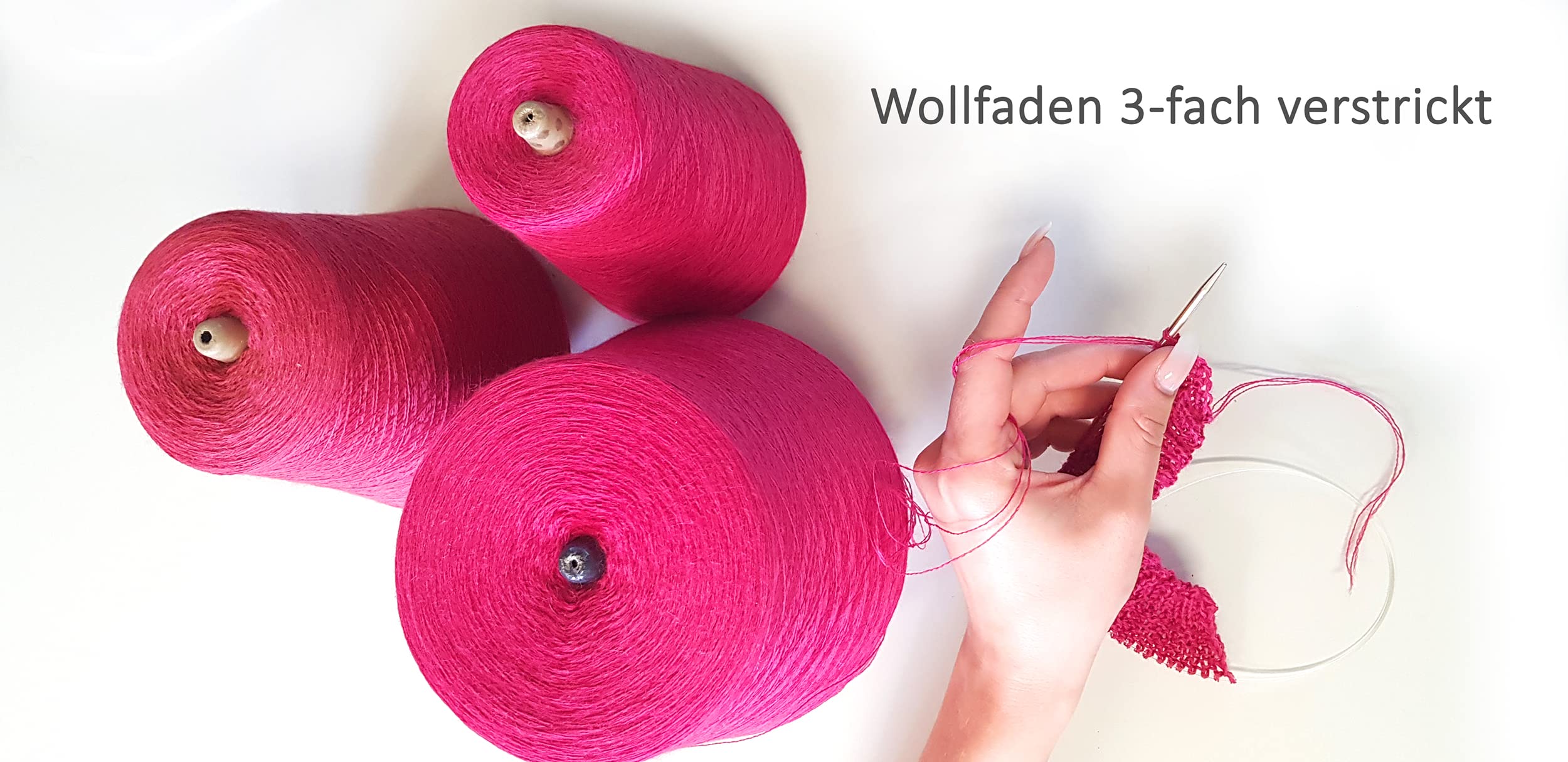 Strickwolle 1 kg 1000g Merinowolle Extrafine 100% Schurwolle Schafwolle Handstrick Wolle zum Stricken Häkelwolle Häkeln Garn Nadel 2,5 3 3,5 4 - Grün Moos