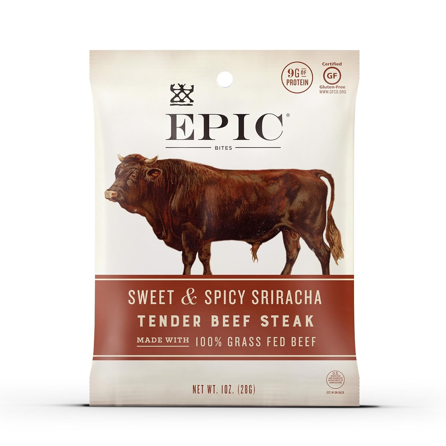 EPIC Sriracha Beef Protein Bites, Whole30, Paleo Friendly 8 ct, 2.5 oz Pouches