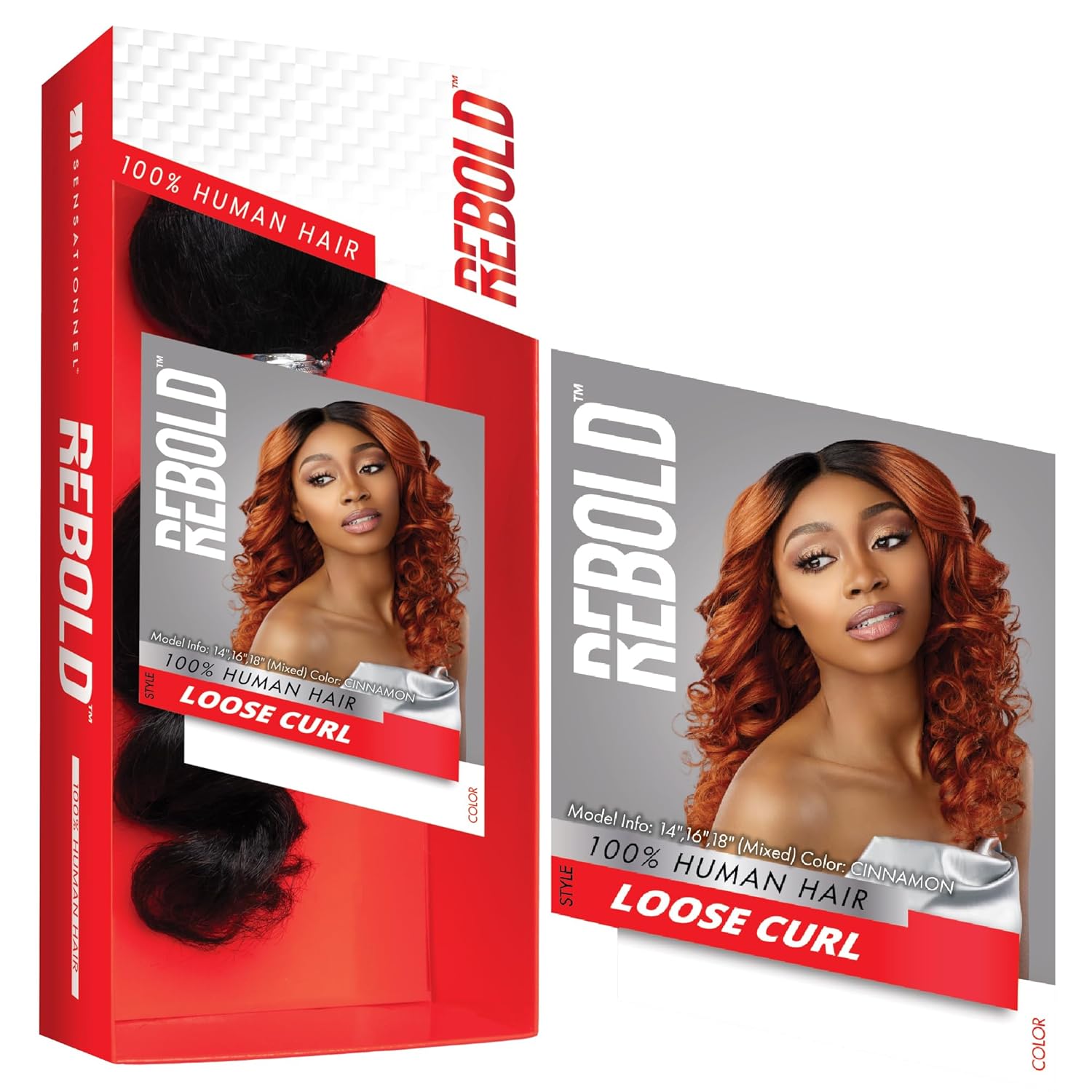 Sensationnel Rebold curly weave - loose curl human hair smooth, sleek soft texture hair for weaving and sew in styles - 1 pack (16 inch, 1B OFFBLACK)