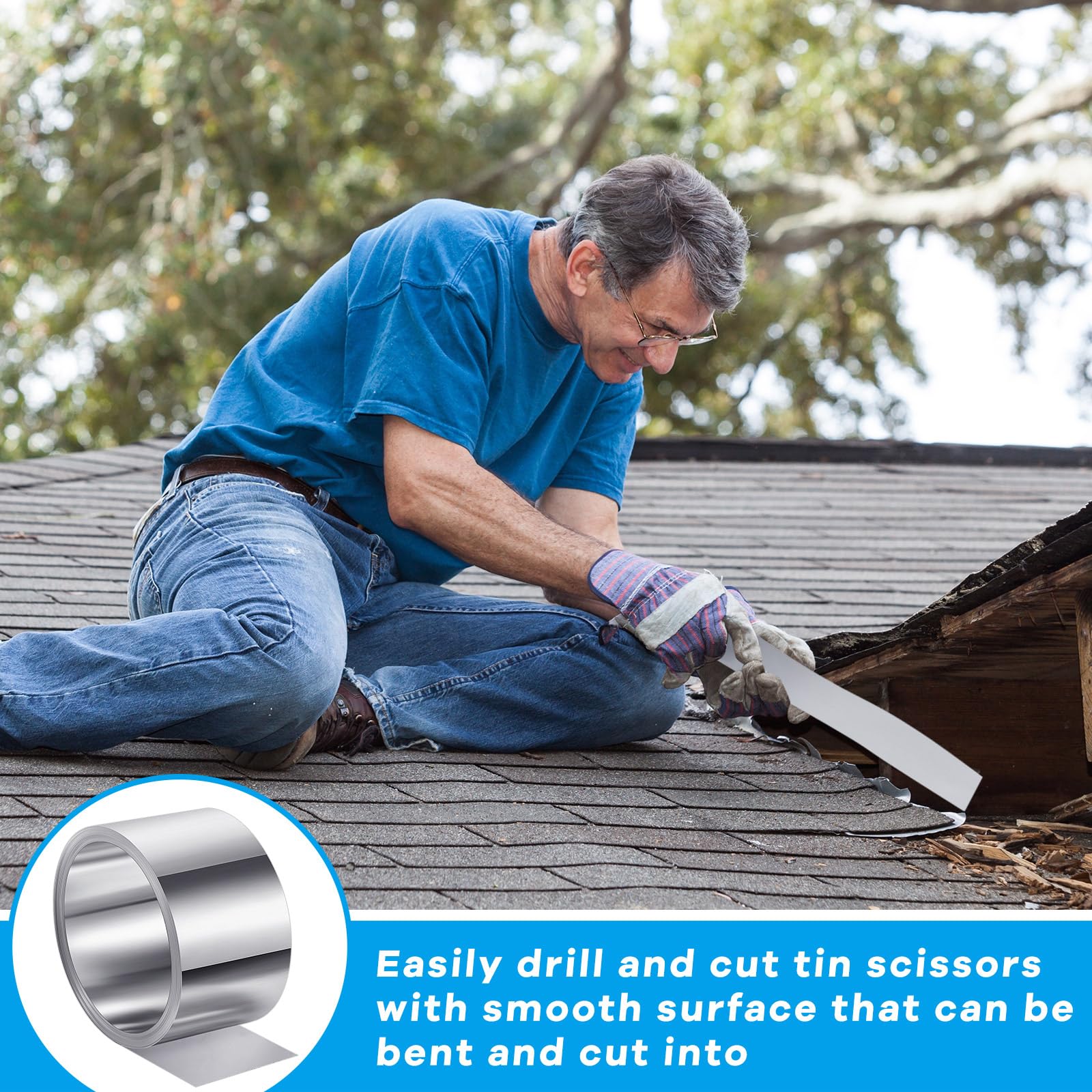 Zonon 4" Copper Flashing Aluminum Roll Flashing Weatherproofing Snow