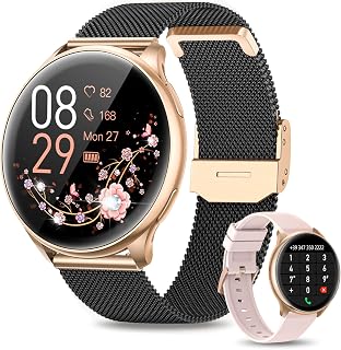 RUXINGX Women's Smart Watch with Bluetooth 5.1 Calls, Dial, IP68 Smartwatch Feminine Function / SpO2 / Heart Rate / Sleep / 19 Sports Modes / Music Player / Pedometer Android iOS Gold