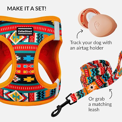 Miniatura 6 de CollarDirect Arnés reflectante para perro, malla de aire para cualquier clima, para perros pequeños y medianos, fácil de poner y quitar, 3 patrones