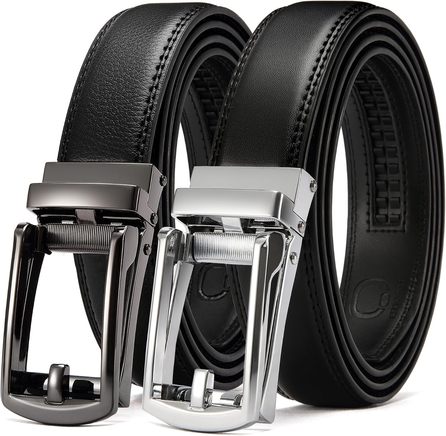 CHAOREN Click Belt for Men 2 Pack - Mens Dress Belt 1 1/4" in Packing Box - Design Belt Meet Almost Any Outfit and Occasion