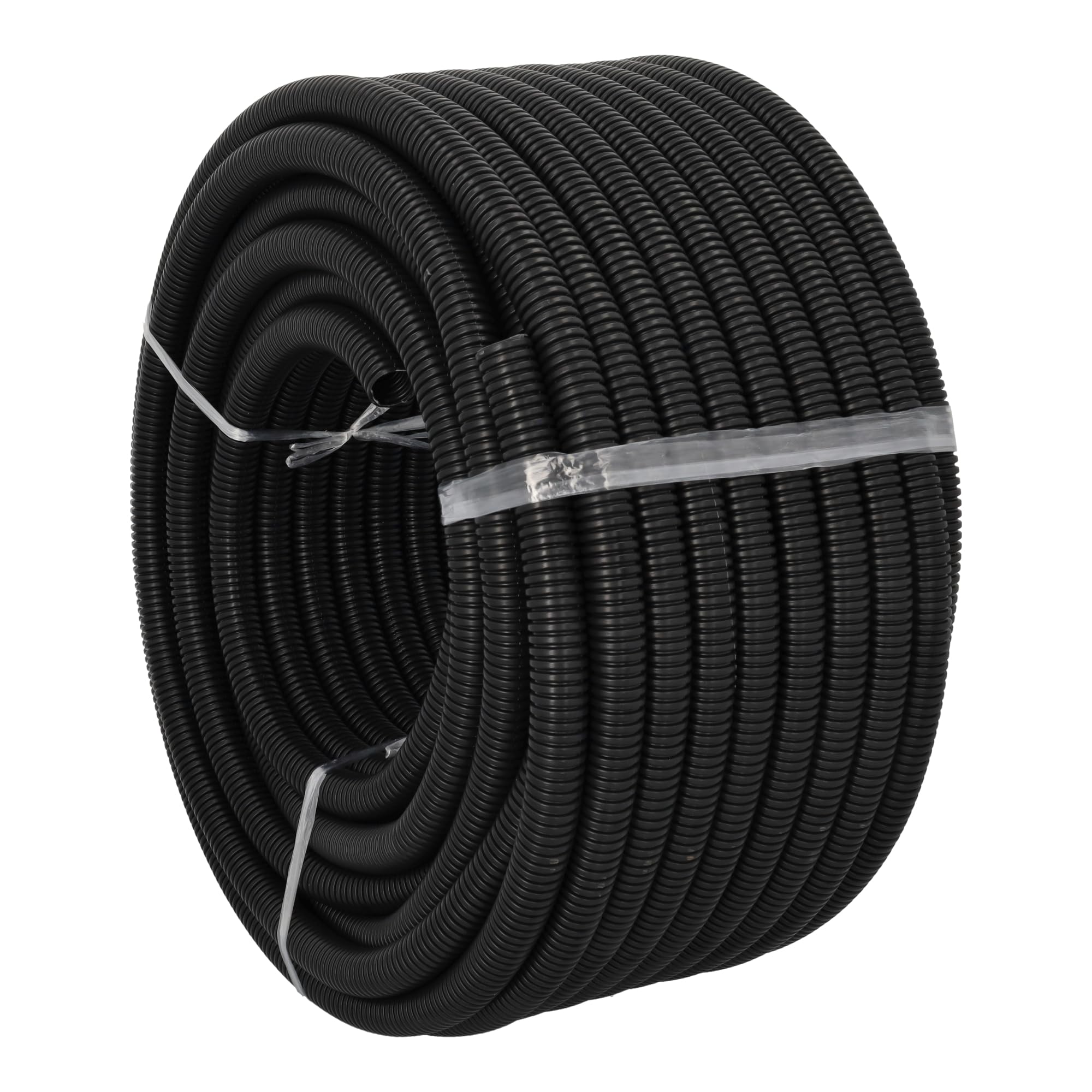 Jandei - Tubo corrugato di guida del cablaggio senza scanalatura. Bobina 50 m. Tubo di protezione cavi in PVC nero (20 mm)