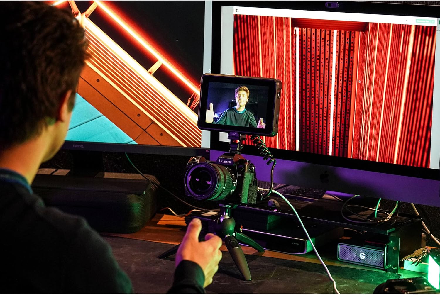 Atomos Shinobi 7" 4K HDMI/SDI Monitor & Power Bundle - Includes: Manufacturer Accessories + 2X Extended Life NP-F975 Batteries + AC/DC Rapid Home & Travel Battery Charger + Microfiber Cleaning Cloth