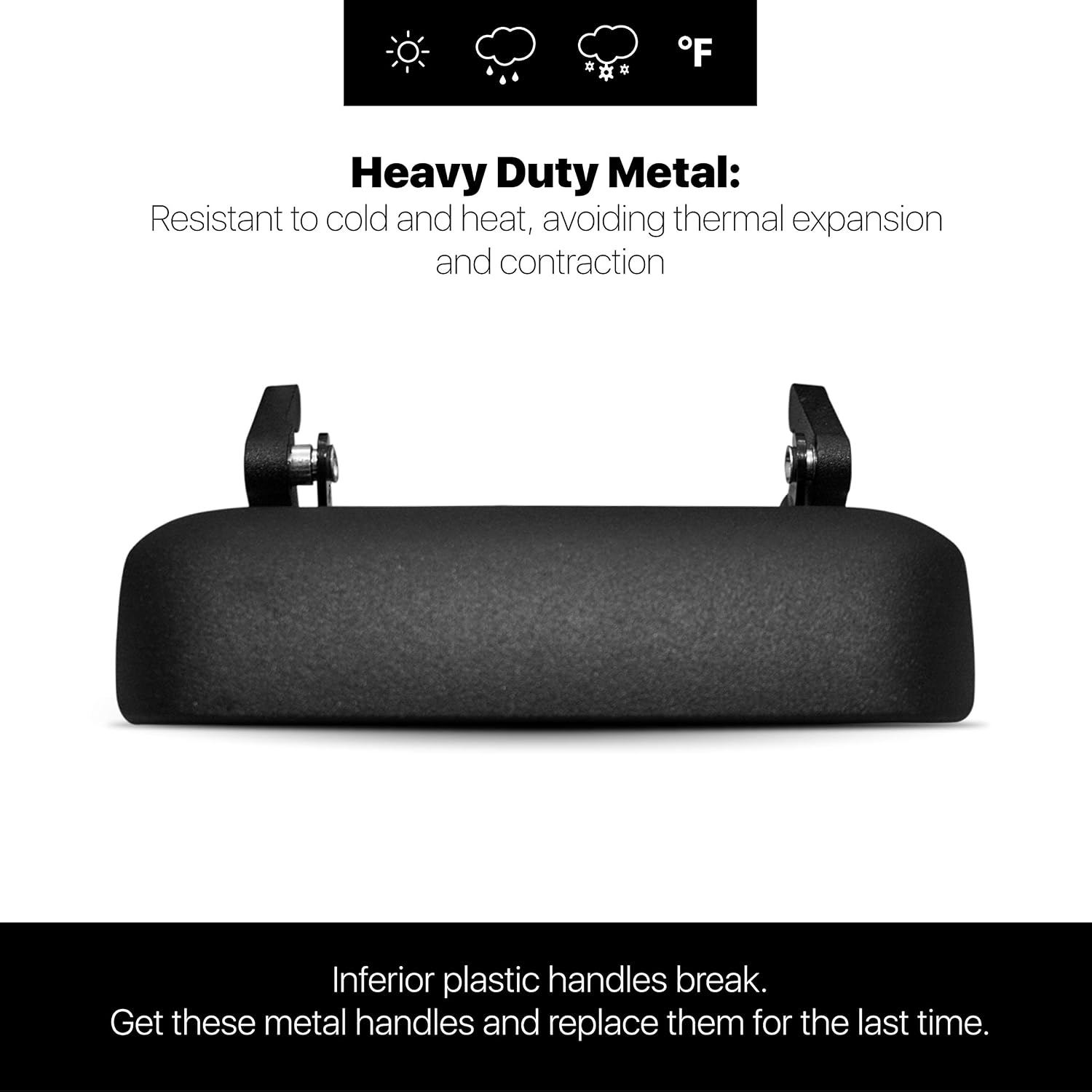 T1A Exterior Rear Tailgate Handle Replacement for 1998-2011 Ford Ranger Pickup Exterior Rear Tailgate Handle Replacement, Metal Upgraded, Textured Black, T1A-1L5Z9943400AAA
