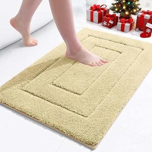 Buganda Tapetes de baño, 24 x 16 pulgadas, microfibra suave y absorbente, antideslizante y esponjoso, lavable a máquina, para suelo de baño, bañera