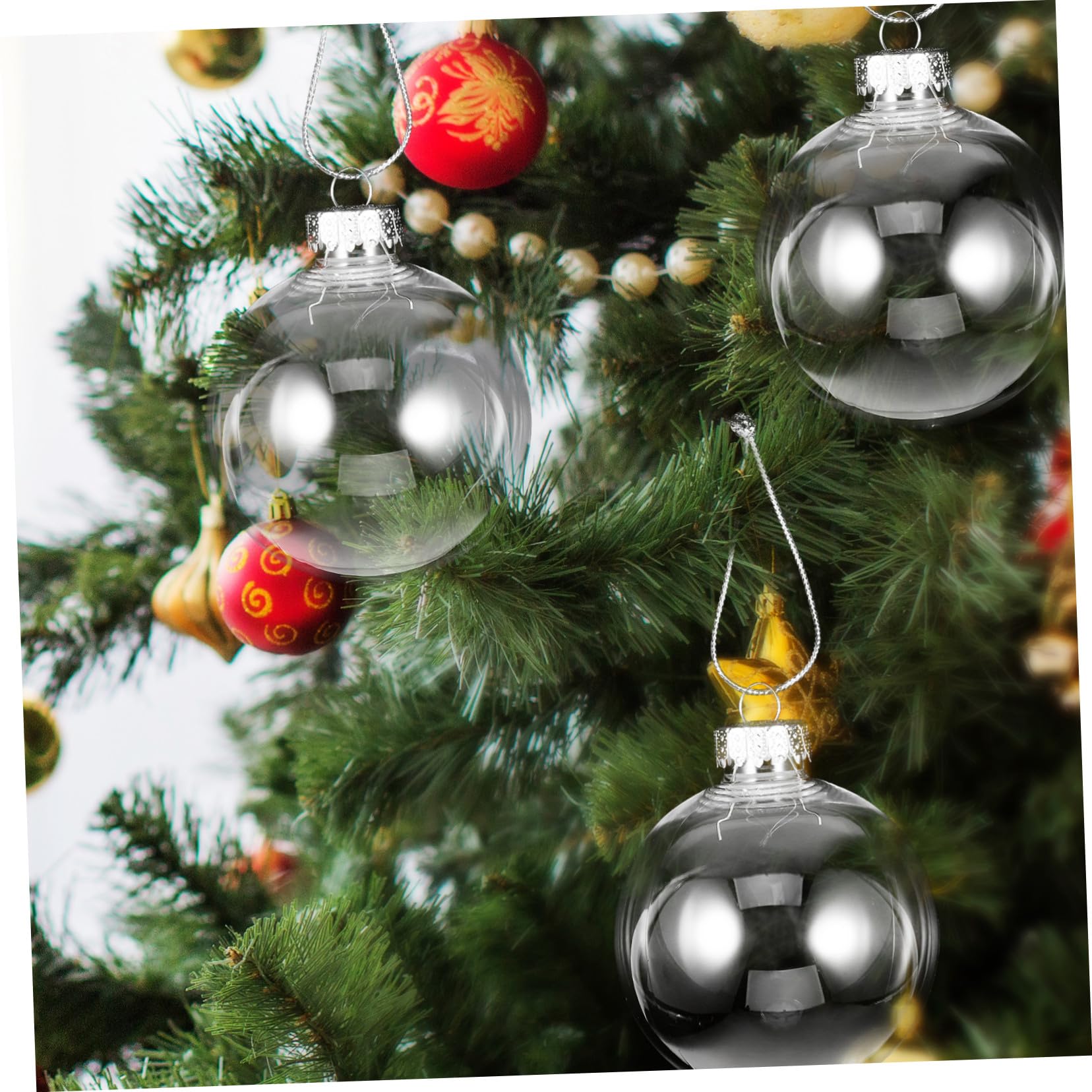 20pezzi Palline di Natale Trasparenti Decorative Palla per Albero Accessorio per Festa di Compleanno Palla per Albero di Natale