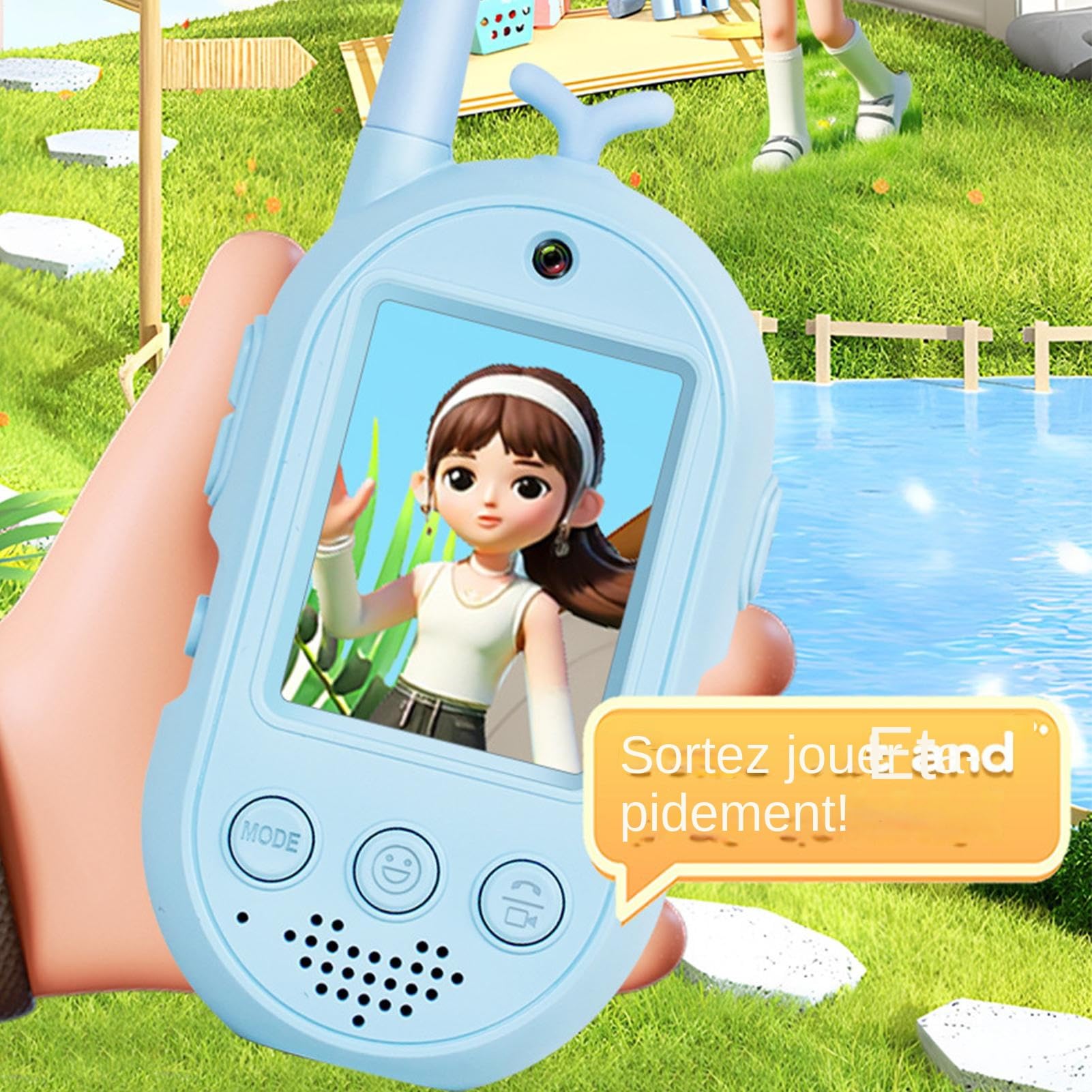 Walkie Talkie Video Per Bambini 2 Pezzi Radio Giocattolo Ricaricabile | Walkie Talkie Per Ragazzi Con Portata Di 300 Metri E 4 Effetti Vocali per Età 3-12 in Famiglia Chiamate e Conversazioni