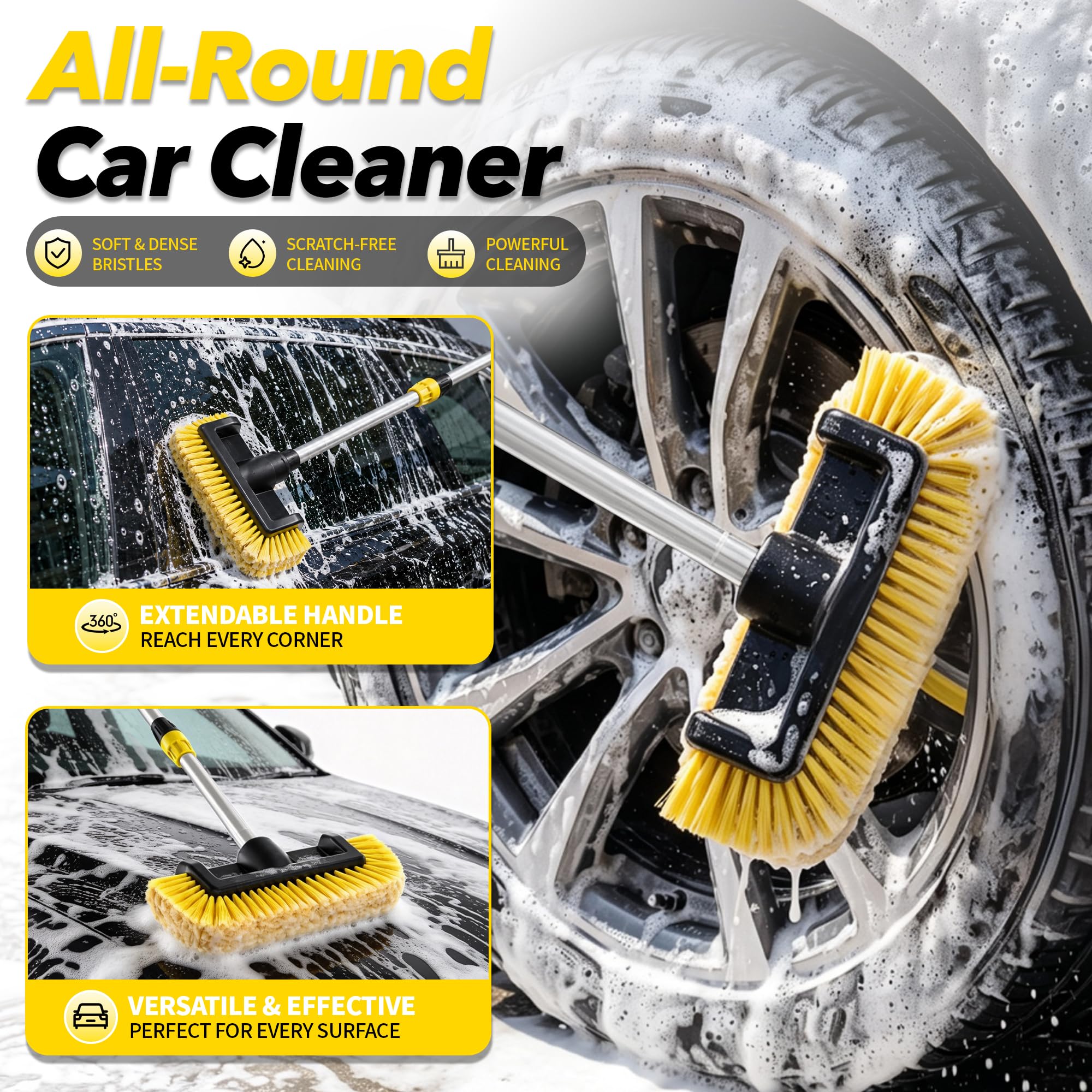 16FT Car Wash Brush - RV Washing Brush with Telescopic Pole -3