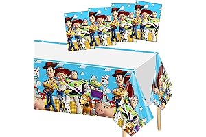 Toy Story Party Tablecloths - 4-Pack Disposable Table Covers for Kids Birthday Party Decorations