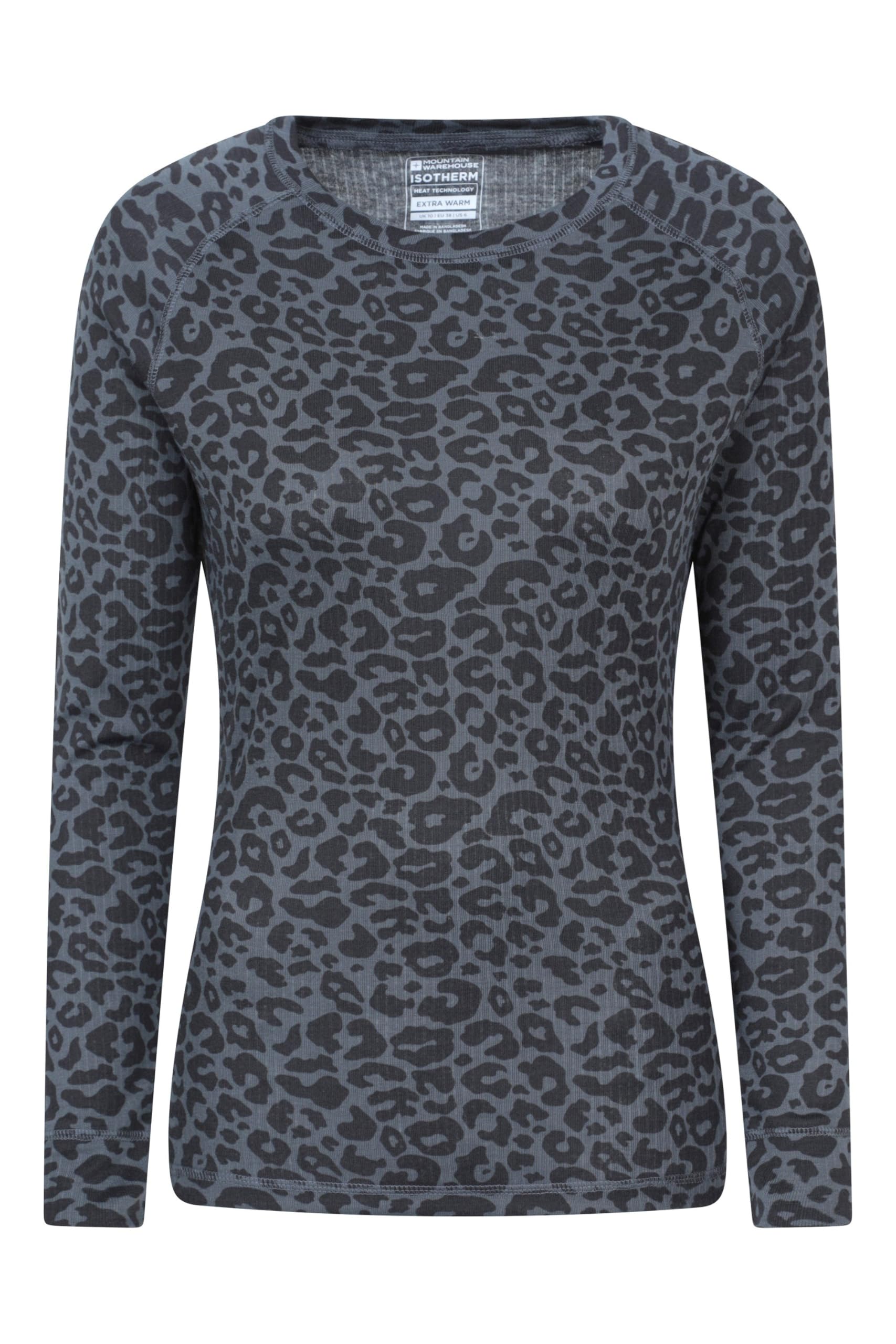 Talus Printed Womens Thermal Top - Grey