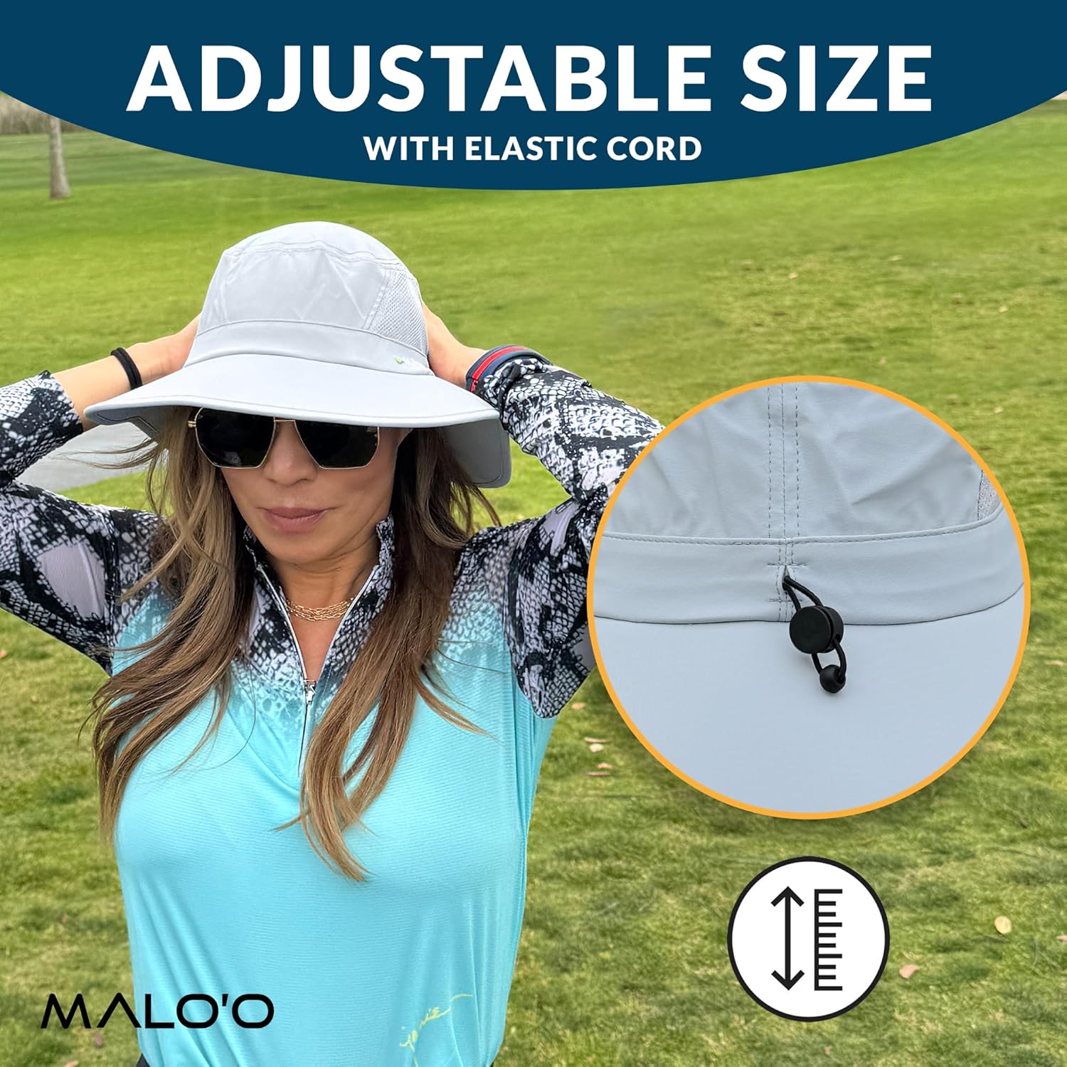 Malo’o Papale Golf Hat for Sun Protection UPF 50 Plus, Foldable Wide Brim Golf Sun Hat with Neck Coverage - Image 7